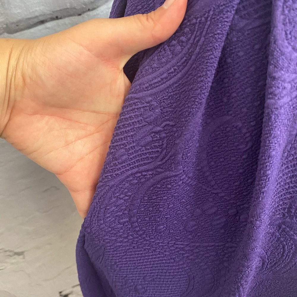 Lularoe Amelia Royal Purple Embossed Swirl Print Fit & Flare Dress with Pockets - Picture 5 of 7